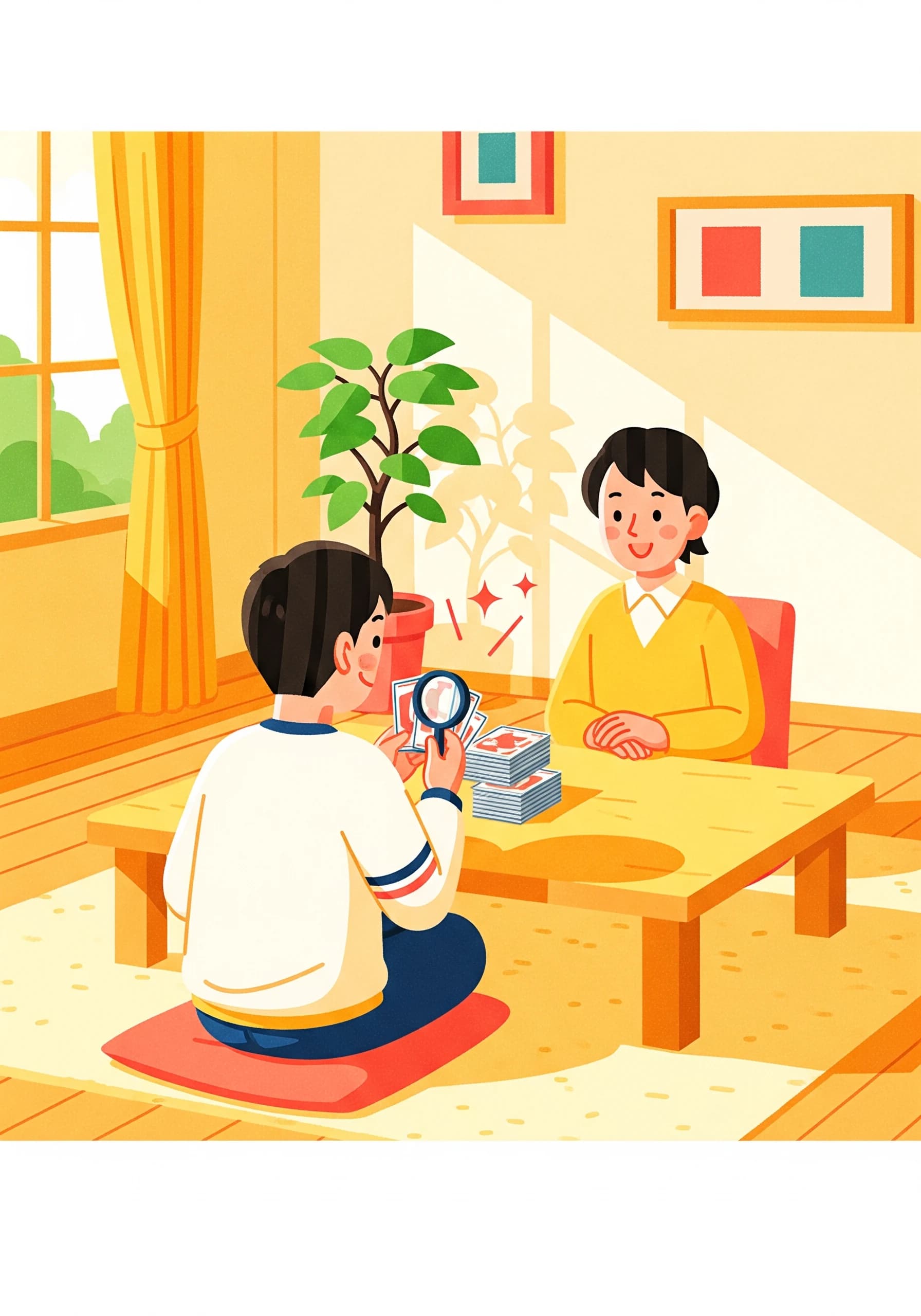 リビングでのお家査定シーン