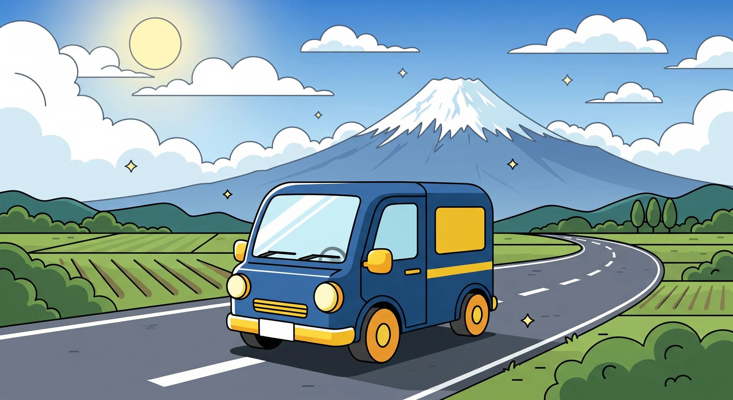 訪問用の車のイラスト